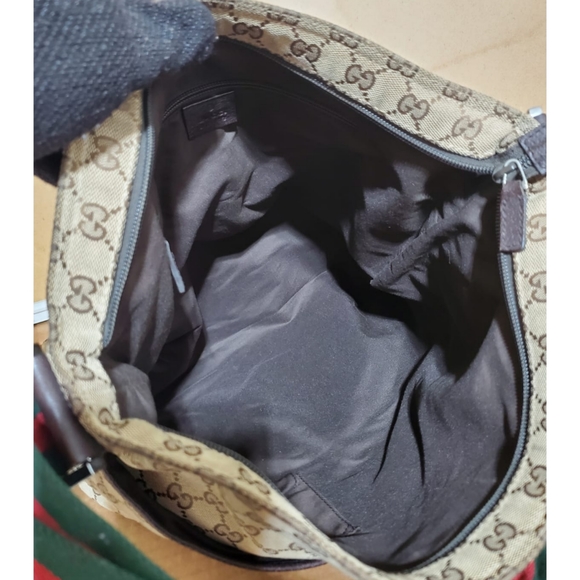 GUCCI Monogram Web Medium Flat Messenger Bag Dark Brown - Picture 12 of 12